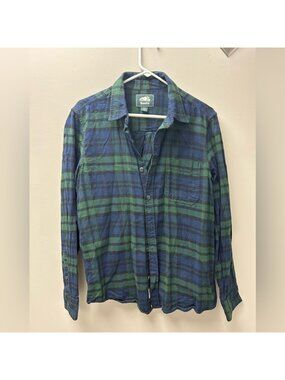 Roots‎ Men’s Green & Blue Button Up Flannel